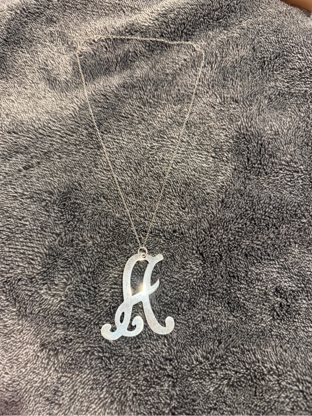 Silver Letter A Pendant Necklace - Home Accents